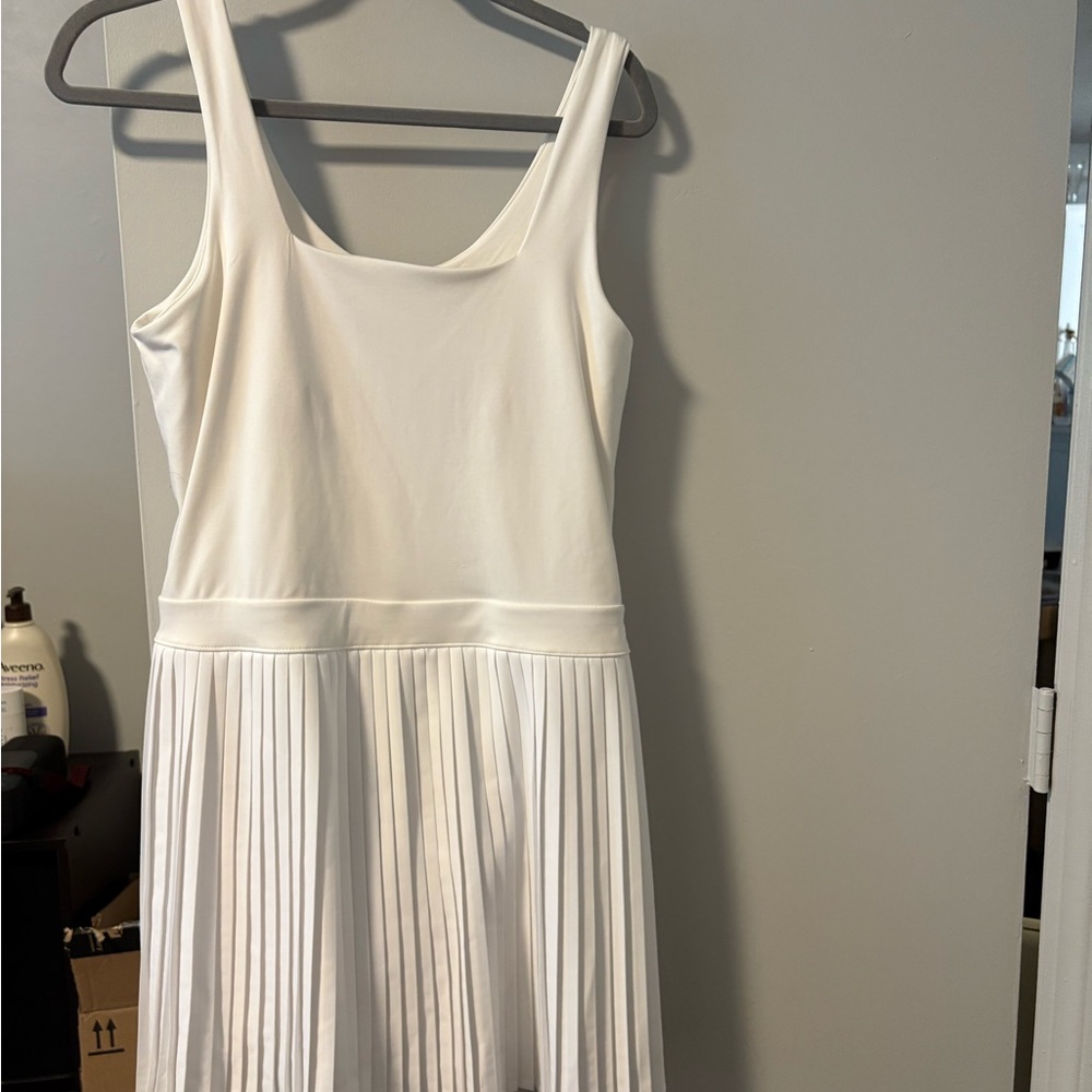 All in Motion White Pleated Exercise Dress